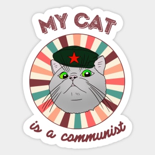 My cat is a communist - a funny Che Guevara cat Sticker